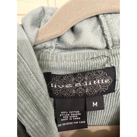 Live A Little size medium green corduroy jacket bell sleeves - Picture 3 of 4